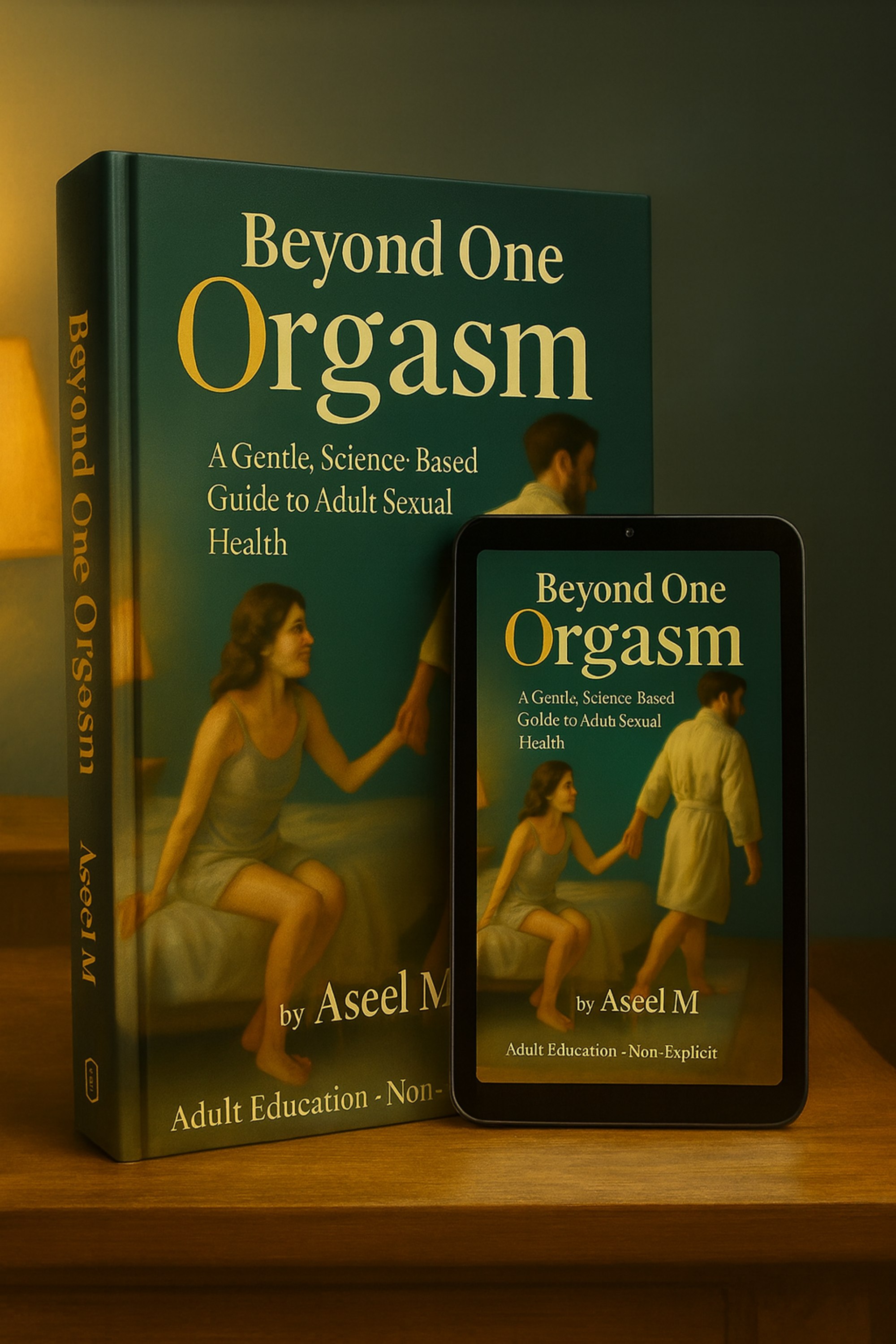 Beyond One Orgasm book and tablet mockup